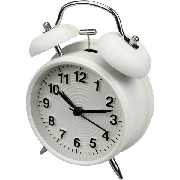 Twin Bell Alarm Clock 10cm Ikke-tikkende batteridrevet Old Fashi