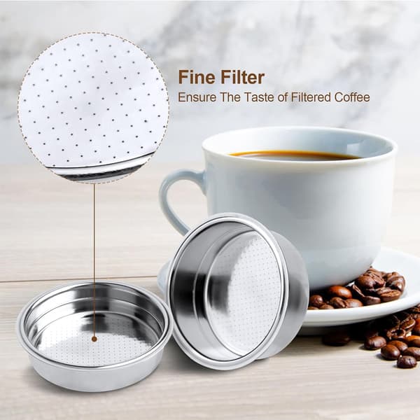 51mm Gjenbrukbart Kaffefilter i Rustfritt Stål - Sølv - 2 Pakning