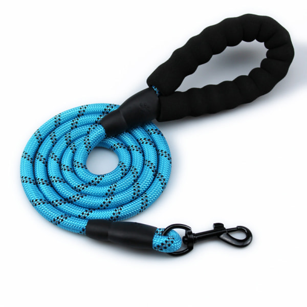 Blå reflekterende hundehalsbånd, justerbart kjæledyrhalsbånd med myk neon