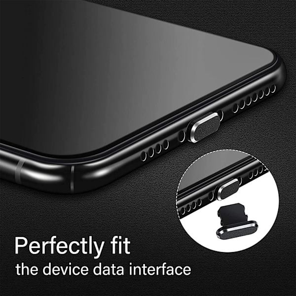 Lämplig för Apple 13 dammplugg iPhone 12 metall strömkontakt 11ProMax vattentät 8Plus telefon universal