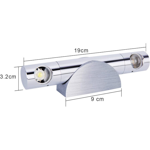 Indendørs væglampe 2 LED 6W Moderne op og ned 360 graders rotation