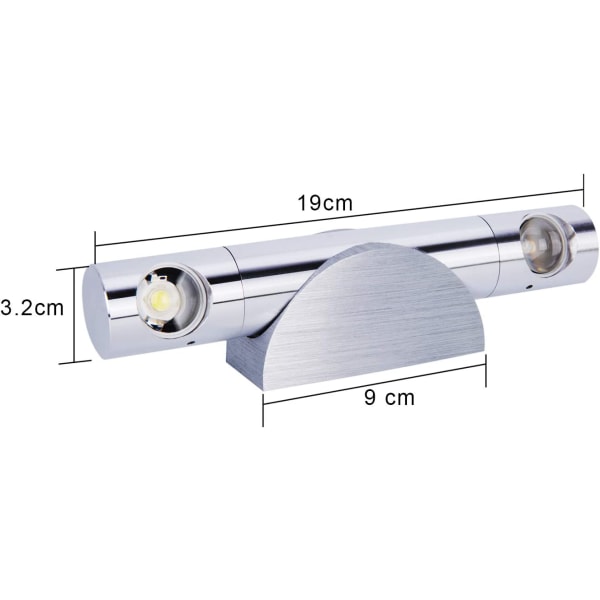 Vägglampa inomhus 2 LED 6W Modern Up Down 360 Grader Rotata