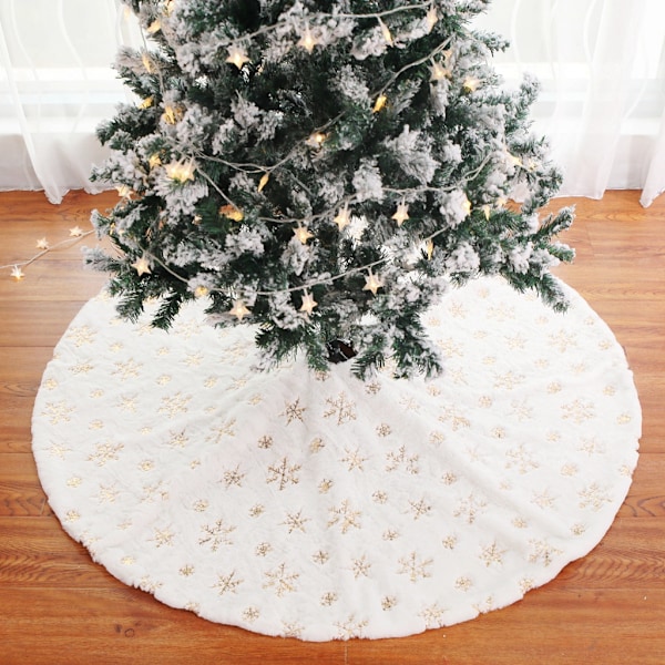 Juletrærskjørt plysj brodert juletreskjørt jul