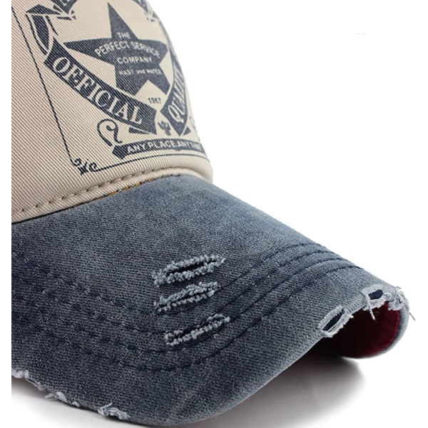 Vintage baseballkasket vasket denim Trucker Hat Fashion Pentagram