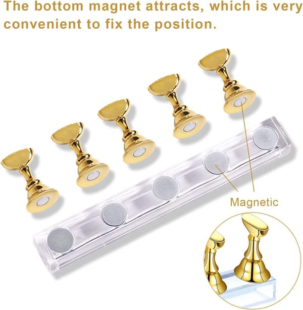 3 sæt akryl negle display stand (guld, sølv, pink) transparent