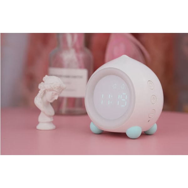 Rosa barnevekkerklokke Lyser opp Digital LED-lampe vekkerklokke