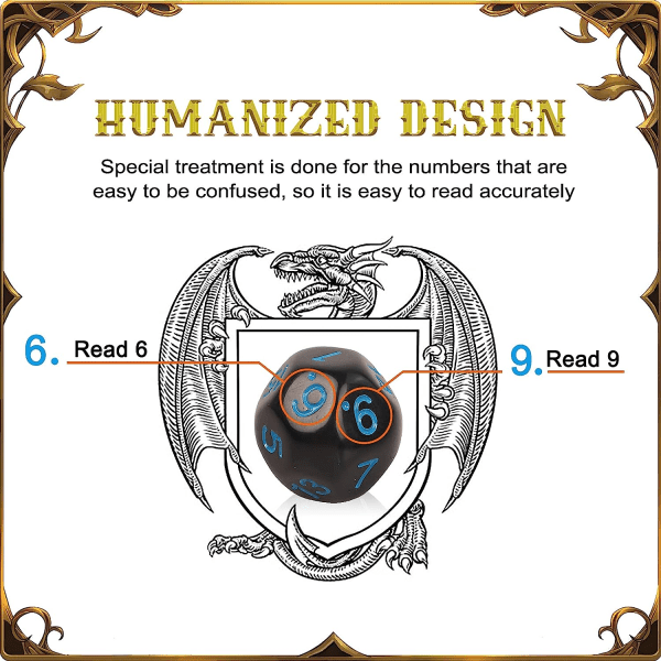 Terningsett, rollespillterninger, polyhedral terningsett med 15 stk D3-D100