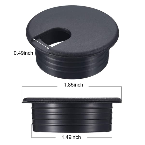 10 pakker sorte (38 mm/ 1,5 tommer monteringshuldiameter) skrivebordsbøsninger