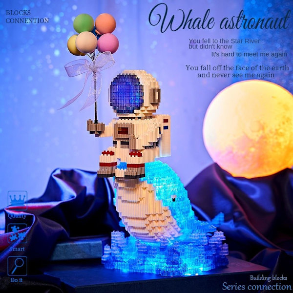 1888 kpl Astronautti Rakennuspalikat LED-valolla Tunnustus