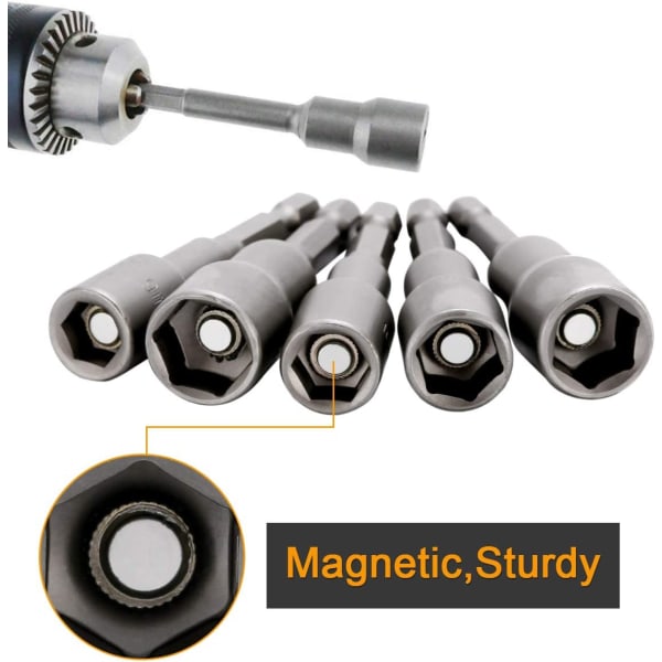 10 stk. Slagboremaskine Bit Sæt 6-15mm Magnetisk Hex Nøglesæt Magne