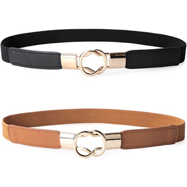 2-pakks kvinners vintage stretch metallspenne kroppsbånd 1\" bred