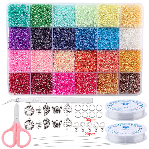 24 färgade rispärlor set armband halsband pärlor