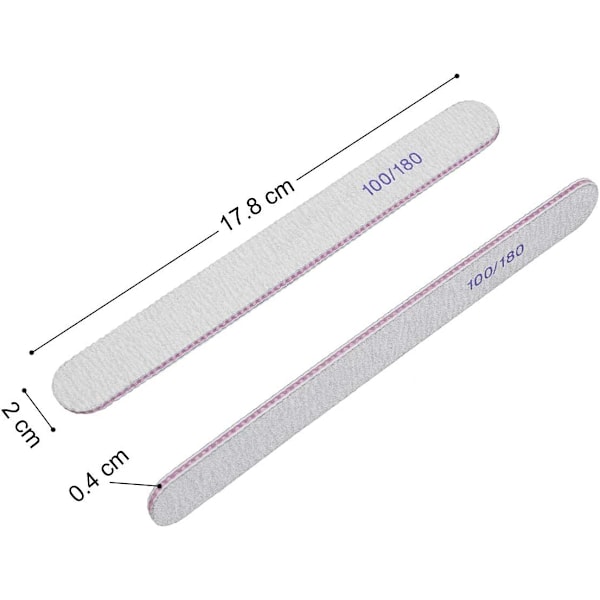 15 kpl ammattimaiset kynsiviilat, kaksisuuntainen kynsiviila, 100/180 G
