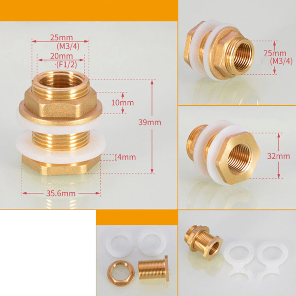 4 st G3/4 Mässing Vattentank Vattenrör Koppling Adapter Kran
