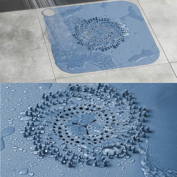Blå, Vit - Set med 2 Silikon Avloppsfilter, Anti-Slip Hår Ca