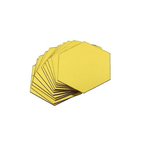 12 st silver spegel väggdekaler geometrisk hexagon spegel
