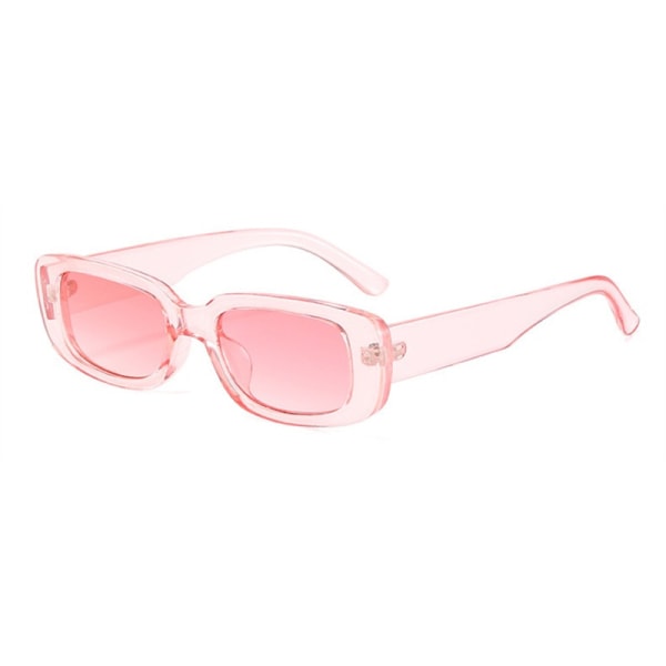 Rektangulære solbriller-rosa og blå for kvinner Menn Trendy Retro Fa