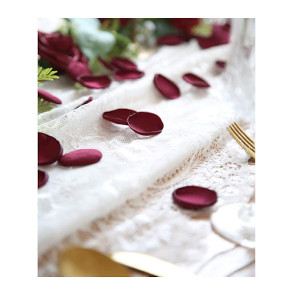 200 stykker imitert silke organza roseblader bryllupslys