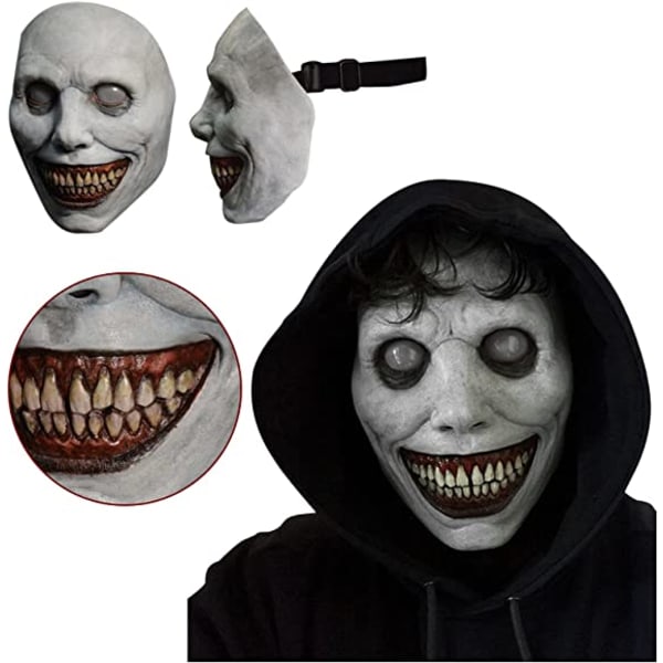 Grå, universell Halloween-maske skrekk skrekk Halloween smilende demon