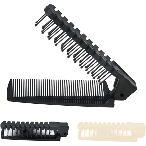 2-paks plast sammenleggbar hårbørste for reise - Folding Comb - De
