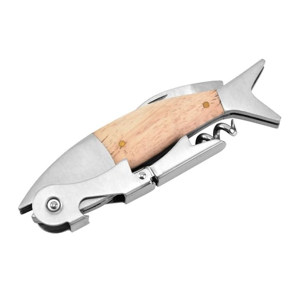 Lightwood Fish Corkscrew Vinkorkskrue Kreativ Rustfrit Stål