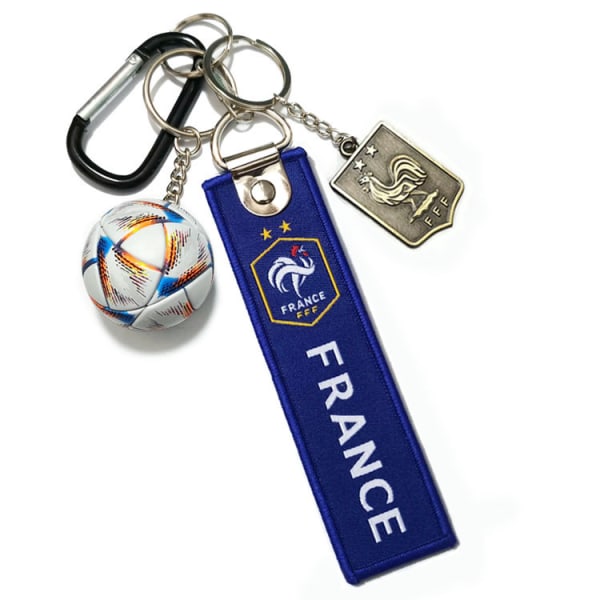 Fotbolls Souvenir Nyckelring - Frankrike Nyckelring CharmB 2022 Qatar Worl