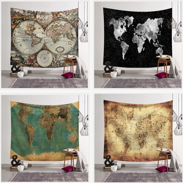 Historisk Atlas Dekorativt Gobelin Gammelt Verdenskort 1689 Gobelin Vægdekoration Hjemmeindretning Vægdekoration Til Dekoration 150x200 Cm
