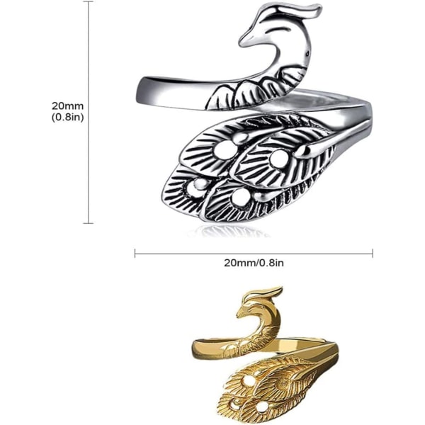 2 stk justerbar strikkekrok, påfuglformet