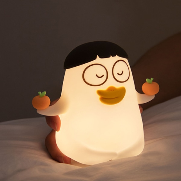(Hat) Pat Duck Silikonenatlys Soveværelse Sengekants Sød Ornament