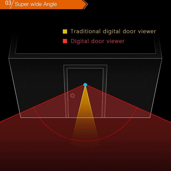 Digital dørspion, 2,8 tommers LCD-skjerm dørspion dørspion kom