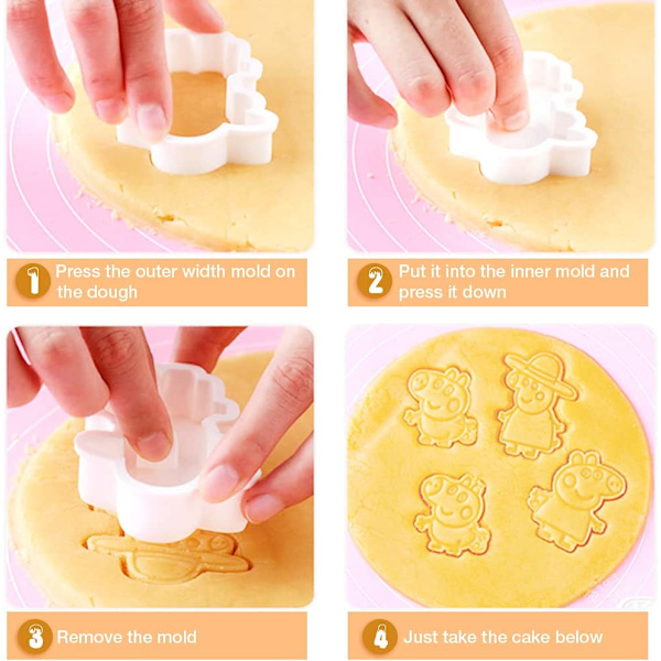 Kageform, 6 stk. Kageform, Kageform, Dyreformet Kagestempel, Kageform til Fodaftryk, til Fondant, Kiks, Kage, Kagedekoration