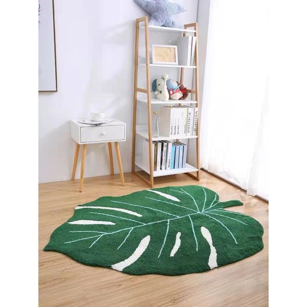 Skridsikker bademåtte i form af et blad Grøn 50 x 80 cm