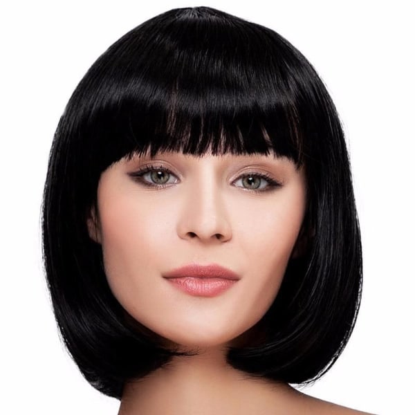 Kvinde Paryk Karneval Halloween Diskotek Fest Kort Lang Bob Bob Bang