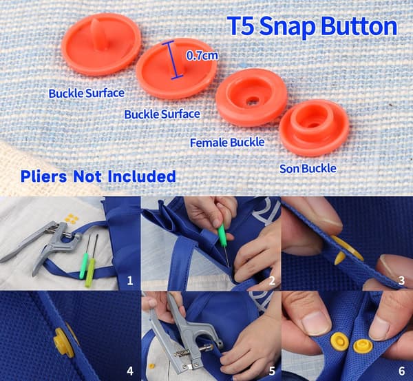 408 set plast tryckknappar, No-Sew T5 tryckknappar med arrangör St