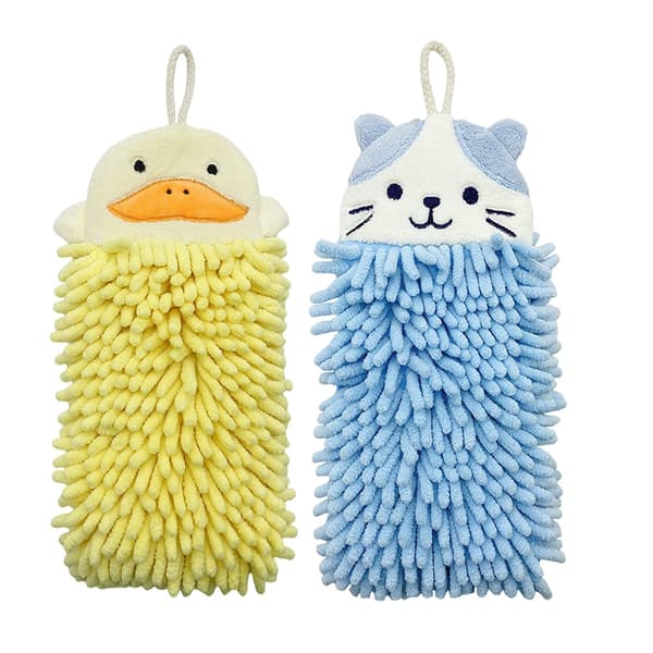 (2 styk) Sød Dyr Hængende Håndklæde, Blødt Fluffy Mikrofiber