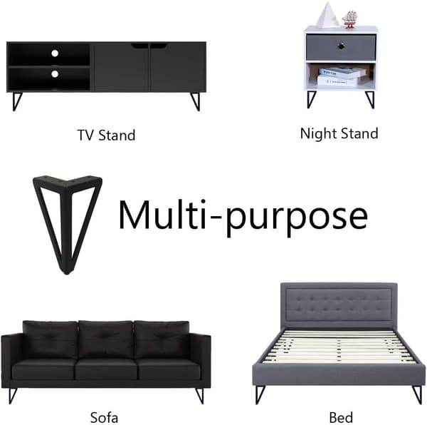 4 stk. sorte metalbordben Interchangeable møbelben til Co