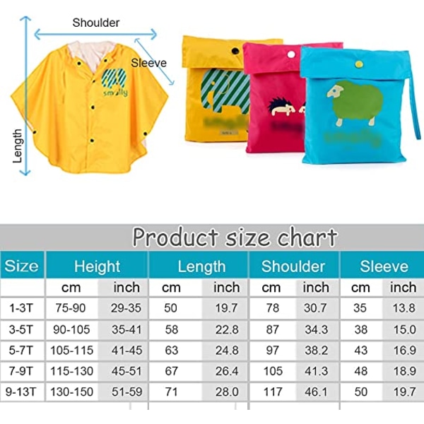 Børns Regnponcho Tegneserie Regnfrakke Jakke Letvægts Skoleb