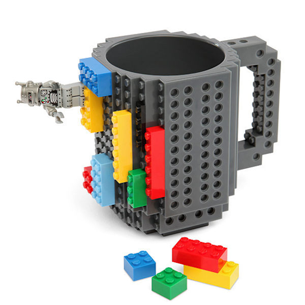 Bygg-på tegelsten kaffemugg, rolig DIY nyhetsmugg med bygg