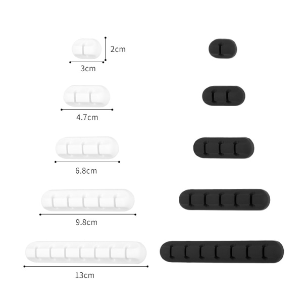 5 pakker (hvite) Kabelklips Kabelholder Kabelhåndtering Multi-