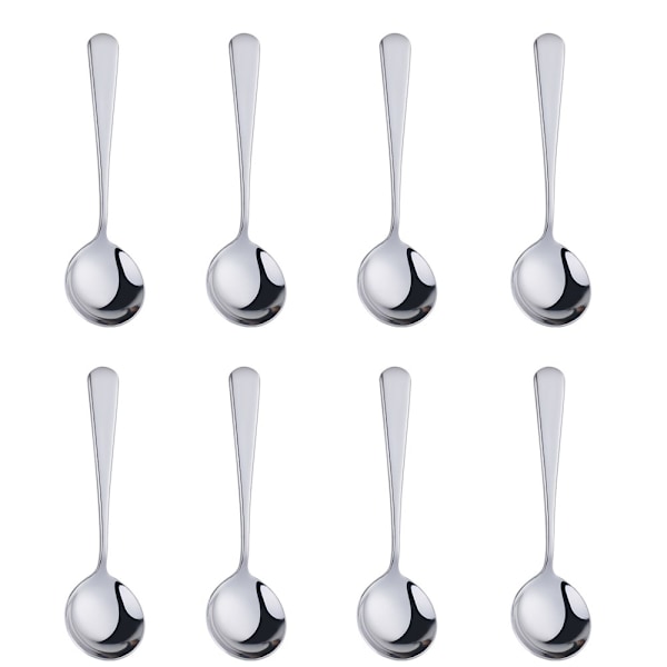 Pieces Suppe Skeer Premium Rustfrit Stål Skeer Runde Skeer, Tunge Suppe Skeer Skeesæt Bestik