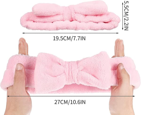 Makeup-pannband i korallfleece med rosett