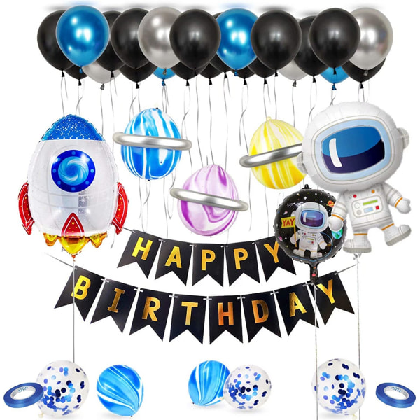 Space Fødselsdagsdekoration, Børnefødselsdagsdekoration, Astronaut R