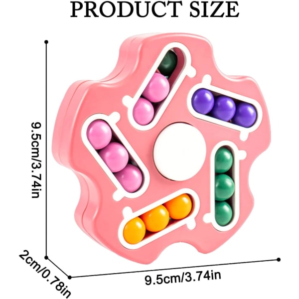 Magisk bönkub, magisk böna (rosa), snurrande magiska bönor, 3D roterande fingerpussel, magisk spinner, magisk kubpussel, magiska bönor IQ-kubspel leksak för vuxna och barn
