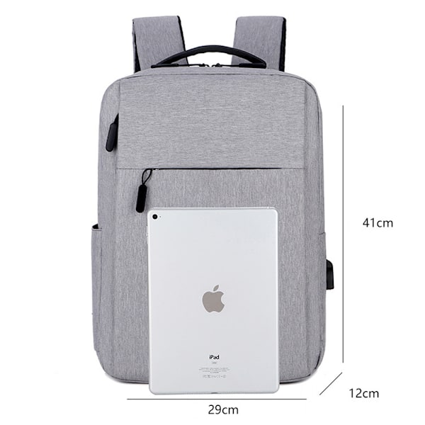 Vandafvisende universel rygsæk med USB-port, rejsecomputerbag Business bag, sort