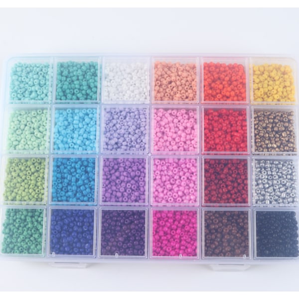 24 grid diy farve ris perle dragt - 3 mm ris perle farve