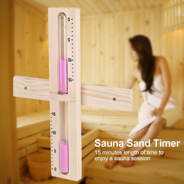 15 Minutters Sauna Timeglass, Tre Roterende Sauna Sand Timeglass m