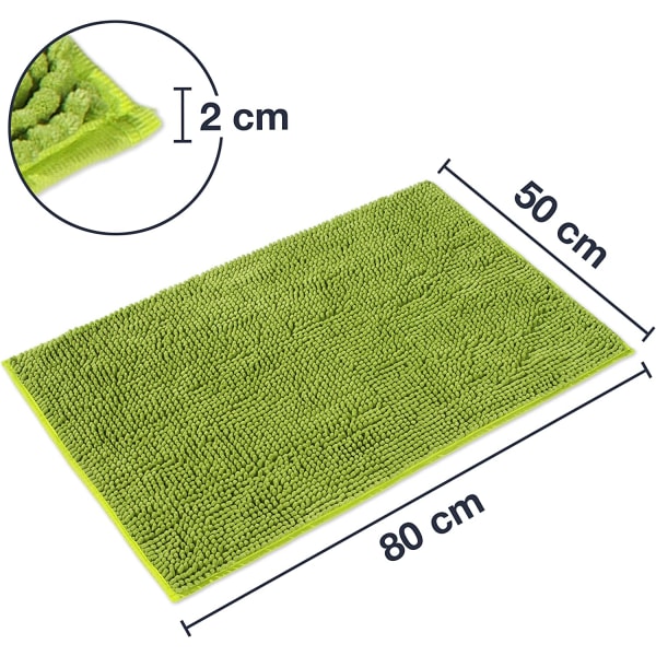 Grön badrumsmatta - Modulset - halkfri, absorberande och mjuk - 5