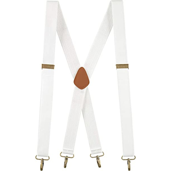 Vita, justerbara herrhängslen i X-form, 120 cm x 3,5 cm