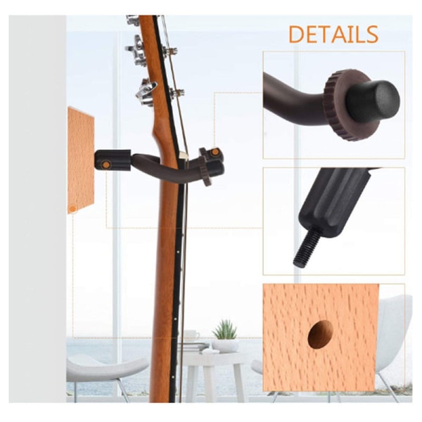 2-pack gitarrväggfäste i äkta trä