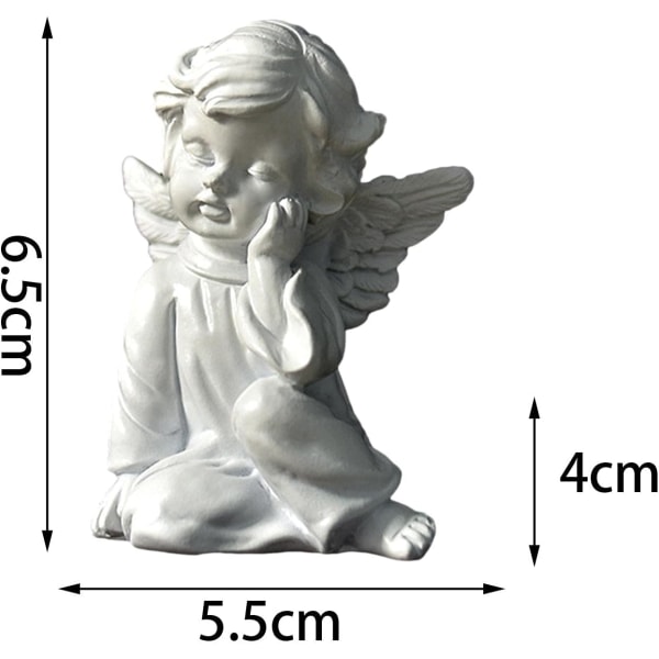 Desktop Angel Skulptur, Resin Søt Liten White Angel Girl Statu